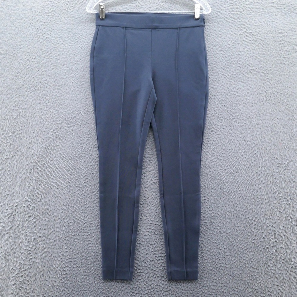 LOFT Petites Skinny Ankle Pants Blue Gray Pintuck Side Zip‎ 4P NWT 25785104